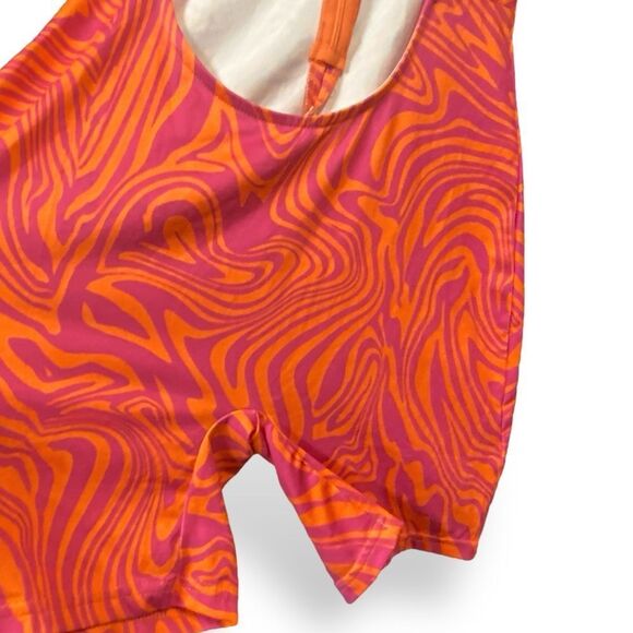 Dolls Kill Swirl Jumpsuit Shorts Mock Neck Romper - Picture 5 of 7